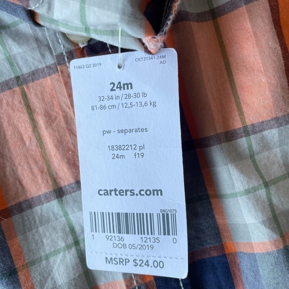 NWT Bundle of 3 Boys Dress Shirts Size 24 Months (Carter’s and Baby GAP) - Picture 4 of 15